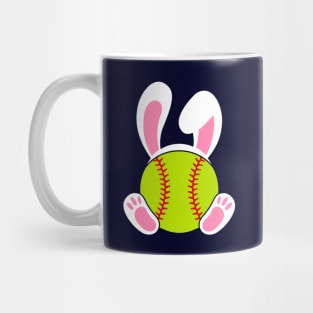 Softball Easter bunny with rabbit ears bunny feet Mug